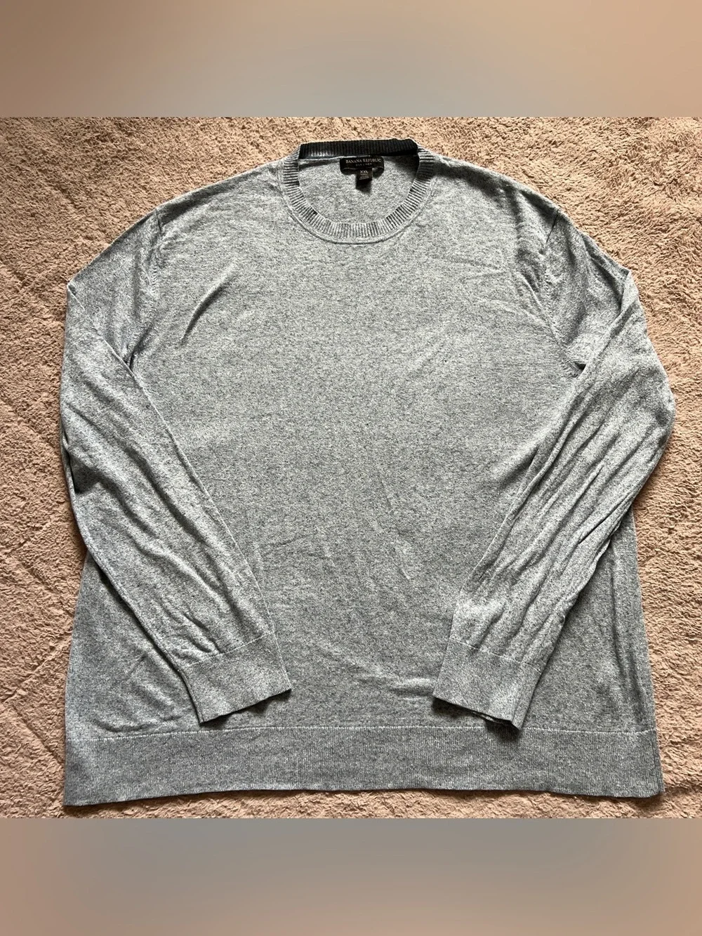 Banana Republic Silk Linen Crewneck Sweater Preppy Old Money Quiet Luxury Sz XXL